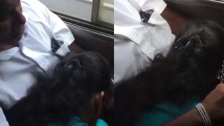 Baap beti blowjob sex karte hue bus mein